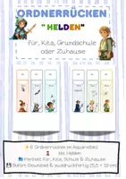 Vorschau - Poster - Ordnerrücken "Helden" breit für Kita & Grundschule - Deckblatt