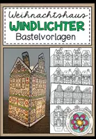 Vorschau - Mal- und Bastelvorlagen - Weihnachtshäuser / Weihnachtsstadt - Windlichter (Bastelvorlagen) - Deckblatt