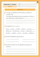 Vista previa - Hojas de trabajo - Trabajamos el lenguaje - Ficha 3 - página 3