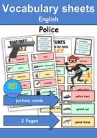Vorschau - Arbeitsblätter - Vocabulary sheets: Polizei / Police - Englische Bildkarten (Vokabelzettel) - Deckblatt