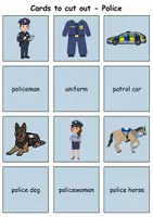 Vorschau - Spiele - Picture-word cards - Polizei / Police - Englische Bildkarten - Seite 1