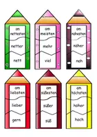 Vorschau - Stationenlernen - Adjektive steigern mit Buntstifte-Puzzle auch für den DaZ/DaF-Unterricht - Seite 2