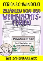 Vorschau - Anderer Materialtyp - Ferienschwindeleien (Erzählen von den Winterferien) - Deckblatt