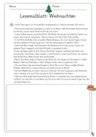 Vorschau - Arbeitsblätter - Lesemalblatt Weihnachten / Leseförderung - Seite 1