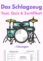 Vorschau - Unterrichtsreihen - Schlagzeug-Test & Quiz + Lösungen und Zertifikat - Deckblatt