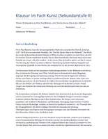 Vorschau - Klassenarbeiten - Klausur: Werkanalyse zu Peter Paul Rubens: Der Tod des Decius Mus in der Schlacht | mit Erwartungshorizont - Deckblatt