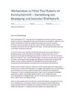 Vorschau - Klassenarbeiten - Werkanalyse zu Peter Paul Rubens im Kunstunterricht – Bewegung und barocke Bildrhetorik - Deckblatt