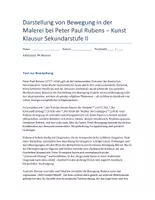 Vorschau - Klassenarbeiten - Darstellung von Bewegung in der Malerei bei Rubens – Kunst Klausur SEK II mit Erwartungshorizont - Deckblatt