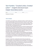 Vorschau - Klassenarbeiten - Crooked Letter, Crooked Letter by Tom Franklin – English Literature Exam (Upper Secondary) - Deckblatt