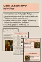 Vorschau - Stundenentwürfe - Sophokles: Antigone & Ismene Stundenentwurf für die Sek2 - Seite 1