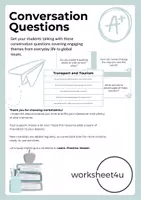 Vorschau - Spiele - Conversation Questions - Transport and Tourism - Deckblatt