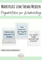 Vorschau - Aufgabenkarten - Wiederholung Thema Medien - Marktplatzmethode - Deckblatt