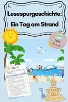 Vorschau - Arbeitsblätter - Lesespurgeschichte: Ein Tag am Strand - Deckblatt