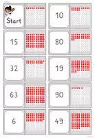 Vorschau - Spiele - Domino Zahldarstellung im Hunderterfeld - Zahlen bis 100 - Seite 1