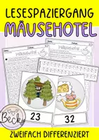 Vorschau - Arbeitsblätter - Lesespaziergang Mäusehotel (Klasse 2, 3) - Deckblatt