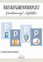 Vorschau - Aufgabenkarten - Aufsteller - Visualisierung Hausaufgabenparkplatz - Deckblatt