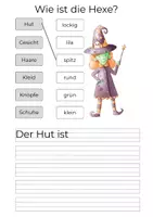 Vorschau - Arbeitsblätter - Wie ist diese Hexe? (Adjektive) - Deckblatt