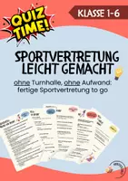 Vorschau - Stundenentwürfe - stressfreie Sport Vertretung: Bewegung, Kreativität & Spaß ohne Turnhalle (Klasse 1-6) - Seite 1
