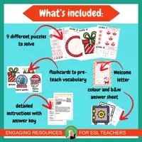 Vista previa - Unidades / Secuencias / Situaciones de Aprendizaje - Christmas Escape Room English EFL/ESL Stations PDF - página 2