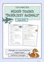 Vorschau - Arbeitsblätter - Let's practice! Mixed tenses - deadliest animals - Deckblatt