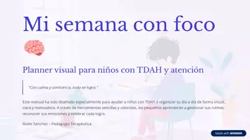 Vista previa - Refuerzo / NEE / Materiales de apoyo - Mi semana con foco 🧠 | Planner visual para niños con TDAH - Portada