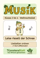 Vorschau - Arbeitsblätter - Leise rieselt der Schnee - Liederarbeitung: Zeilen ordnen (dreifach differenziert) - Deckblatt