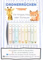 Vorschau - Poster - Ordnerrücken "Tiere" schmal für Krippe & Kita - Deckblatt