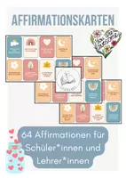Vorschau - Mal- und Bastelvorlagen - Affirmationen für Schüler*innen und Lehrer*innen - Deckblatt