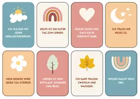 Vorschau - Mal- und Bastelvorlagen - Affirmationen für Schüler*innen und Lehrer*innen - Seite 1