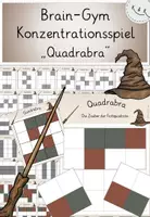 Vorschau - Spiele - Konzentrationsspiel: Quadrabra, Braingym-Übung, Förderung Konzentration und Aufmerksamkeit, Kl. 1-3 - Deckblatt