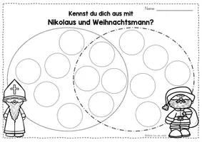 Vorschau - Arbeitsblätter - Nikolaus und Weihnachtsmann: Gemeinsamkeiten und Unterschiede - Seite 1