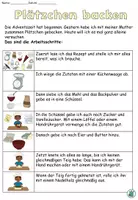 Vorschau - Arbeitsblätter - Vorgangsbeschreibung "Plätzchen backen" Weihnachten / Advent - DaZ / DaF / Deutsch - Seite 1