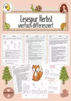 Vorschau - Arbeitsblätter - Lesespur Herbst vierfach differenziert (Klasse 2-4) - Deckblatt