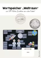 Vorschau - Poster - Erzählen am roten Faden: Wortspeicher Weltraum - Deckblatt