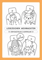 Vorschau - Mal- und Bastelvorlagen - Ausmalbare Weihnachts-Lesezeichen für Kinder: 16 Motive - Deckblatt