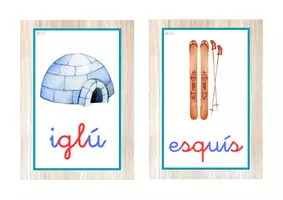 Vista previa - Tarjetas / Manipulativos - Vocabulario letra minúscula ligada (invierno) - página 2
