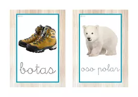 Vista previa - Tarjetas / Manipulativos - Vocabulario letra minúscula ligada punteada (invierno) - página 3