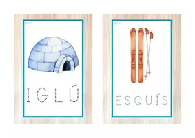 Vista previa - Tarjetas / Manipulativos - Vocabulario letra MAYÚSCULA punteada (invierno) - página 2