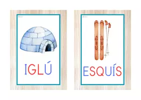 Vista previa - Tarjetas / Manipulativos - Vocabulario letra MAYÚSCULA (invierno) - página 2