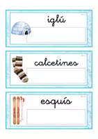 Vista previa - Tarjetas / Manipulativos - Lecto-escritura minúscula ligada (invierno) - página 1