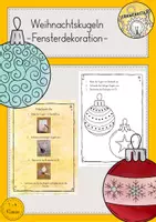 Vorschau - Mal- und Bastelvorlagen - Fensterdeko Weihnachten Kugeln Öltrick Kunst Fensterbilder - Deckblatt