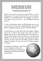 Vorschau - Arbeitsblätter - Planeten Infotexte (differenziert) + Steckbrief Blanko - Seite 1