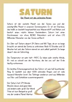 Vorschau - Arbeitsblätter - Planeten Infotexte (differenziert) + Steckbrief Blanko - Deckblatt