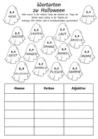 Vorschau - Arbeitsblätter - Wortarten üben - Arbeitsblätter zu Halloween, Weihnachten, Winter, Fasching, Frühling und Ostern - Seite 1