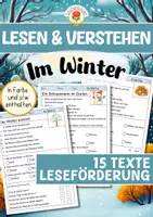 Vorschau - Arbeitsblätter - Lesen & Verstehen - Im Winter - Leseförderung für Leseanfänger (Klasse 1-2) - Deckblatt