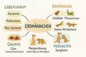 Vorschau - Arbeitsblätter - Lernposter + Arbeitsblätter zum Thema "Erdmännchen" + Lösung & MP3 + Mindmap + Infografik - Seite 3