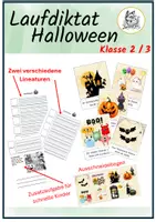 Vorschau - Arbeitsblätter - Laufdiktat Halloween Klasse 2 / 3 - Deckblatt