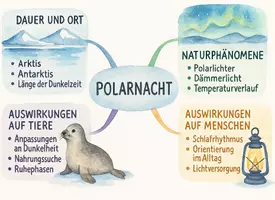 Vorschau - Arbeitsblätter - Lernposter + Arbeitsblätter zum Thema "Was sind Mitternachtssonne und Polarnacht?" + Lösung & MP3 + Mindmap + Infografik - Seite 3
