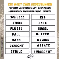 Vorschau - Stationenlernen - Einwortzweibedeutung - Deckblatt