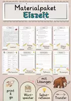 Vorschau - Arbeitsblätter - Eiszeit Lesetext mit Fragen + Lösungen Leseverstehen Wortspeicher didaktische Reserve Lesen Leseverständnis - Deckblatt